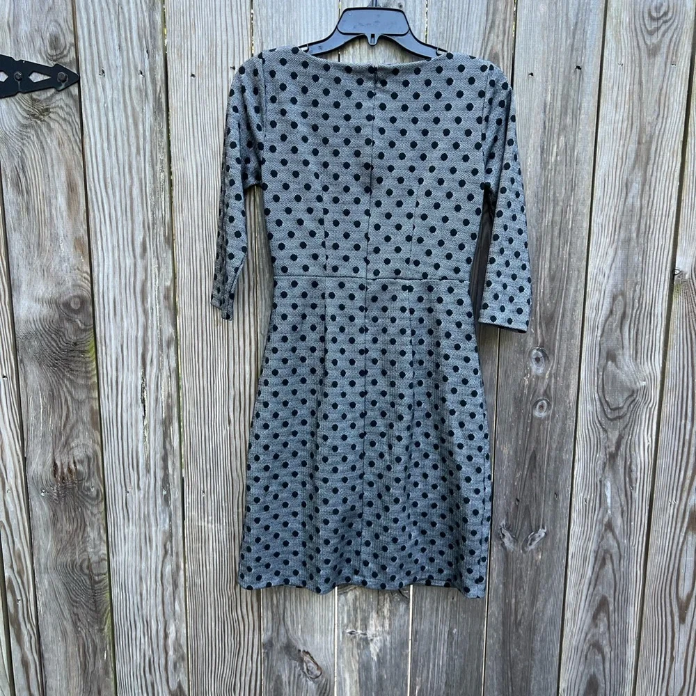 TALBOTS Black and Gray Polka Dot Dress Women’s Small Petite